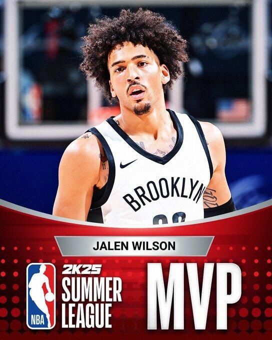 NBA官方：篮网队球员杰伦·威尔逊当选2024年夏季联赛MVP