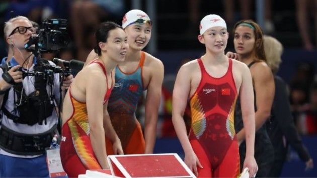 🥉荣获铜牌！中国女子4×200米自由泳接力获得第三名