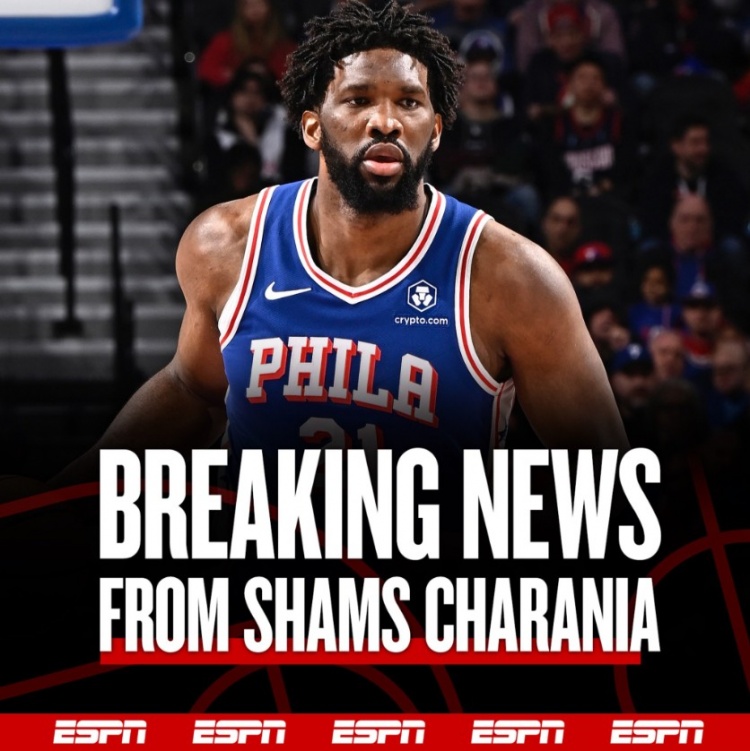 Shams：NBA 正式对恩比德的比赛参与展开调查